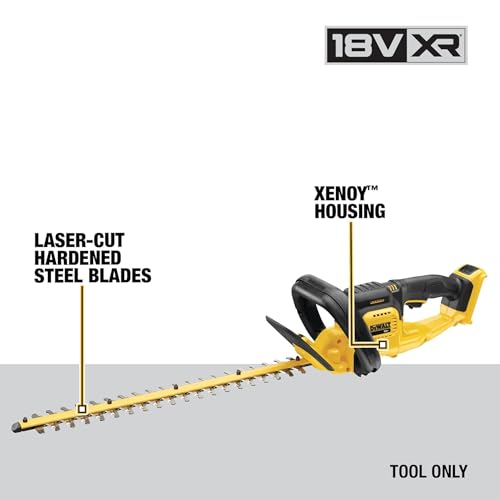 DeWalt bürstenlose Akku-Heckenschere/Strauchschere (18V, 55 cm Schwertlänge, 19 mm Schnittstärke, Lieferung ohne Akku und Ladegerät), DCM563PB