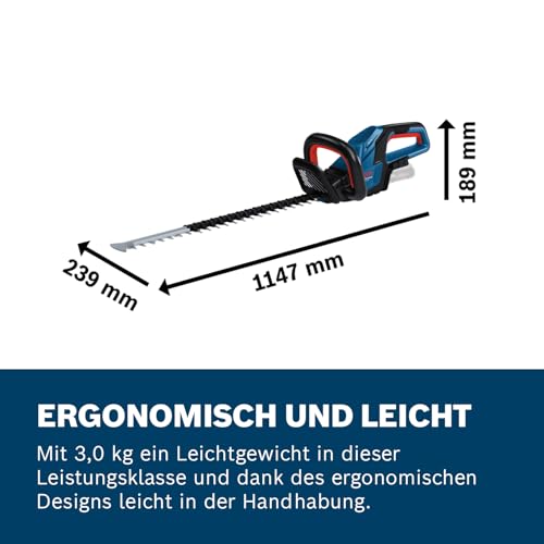 Bosch Professional 18V System Akku-Heckenschere GHE 18V-60 (bürstenloser Motor, Schnittkapazität von 20 mm)