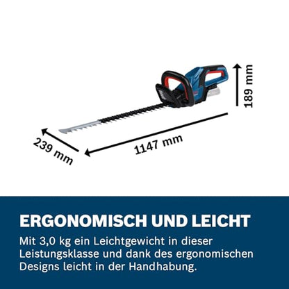 Bosch Professional 18V System Akku-Heckenschere GHE 18V-60 (bürstenloser Motor, Schnittkapazität von 20 mm)