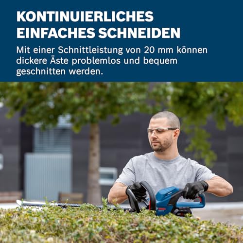 Bosch Professional 18V System Akku-Heckenschere GHE 18V-60 (bürstenloser Motor, Schnittkapazität von 20 mm)
