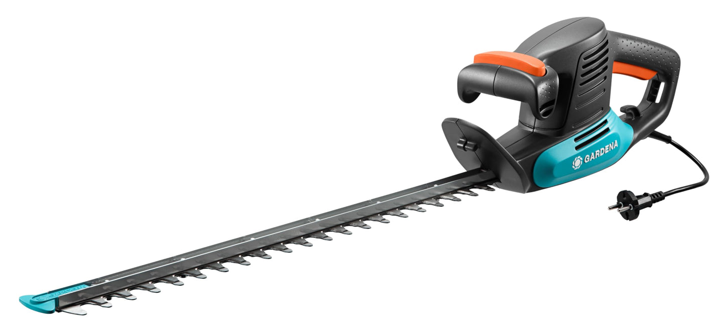 Gardena Elektro-Heckenschere EasyCut 500/55: Elektrische Heckenschere mit 500 W Motorleistung, 55 cm Messerlänge, 18 mm Messeröffnung, ergonomischer