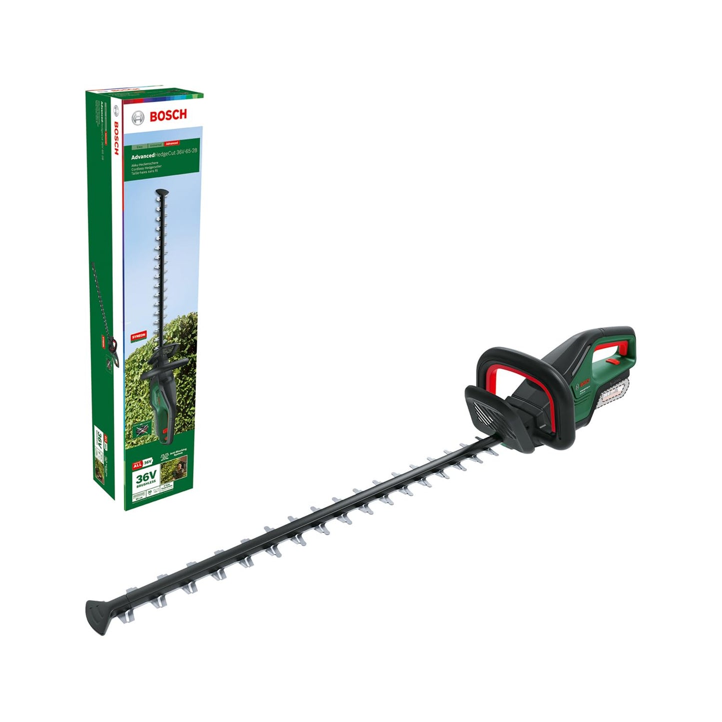 Bosch Heckenschere AdvancedHedgeCut 65 (500 Watt, Messerlänge: 65 cm, für große Hecken, Messerabstand: 34 mm, im Karton)